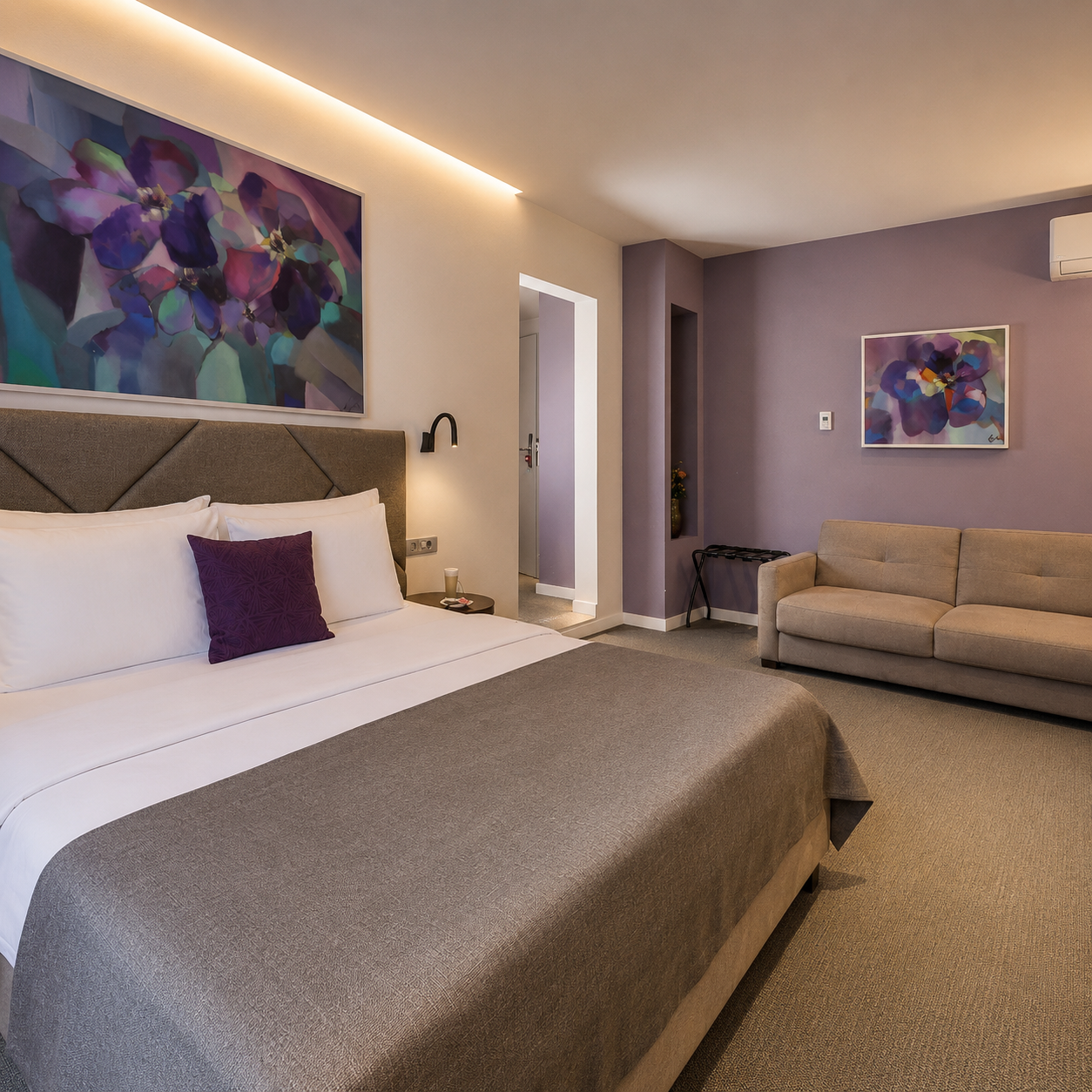 Family Room at Hotel Botanica Belgrade with spacious interior and comfortable sleeping area