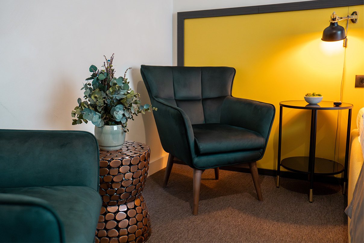 Hotel Botanica – Family Room Seating Area Seating area in Family Room at Hotel Botanica Belgrade