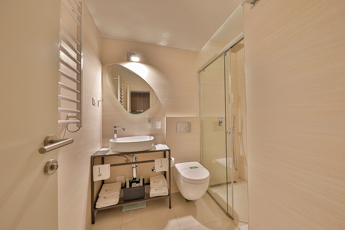 Hotel Botanica – Apartment Bathroom Modern bathroom in Apartment at Hotel Botanica Belgrade